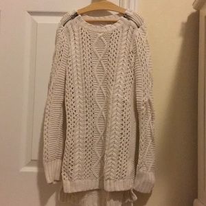 Cream Max Studio Cable Knit Sweater